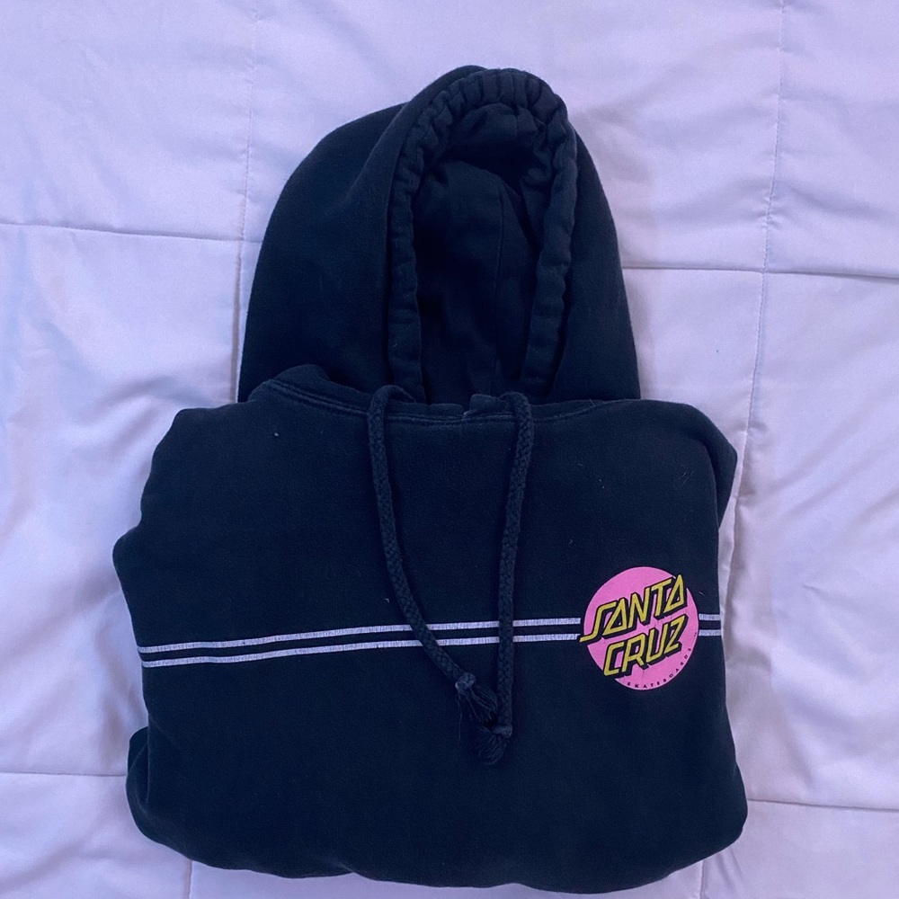 Women’s Black and Pink Santa Cruz Sweatshirt/Hoodie